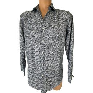 Black Label by Ruffini Men's Shirt Slim Fit Size S Black & White Long Sleeve